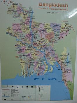 Kort over Bangladesh
